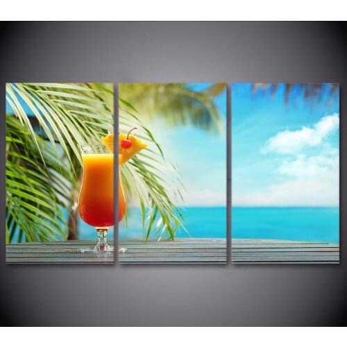 5D Diy Diamond Painting Kitchen Wall Art 3 Piece Fruit Drink Tropical Beach Seascape Stitch Cross,full Diamond Embroidery crafts