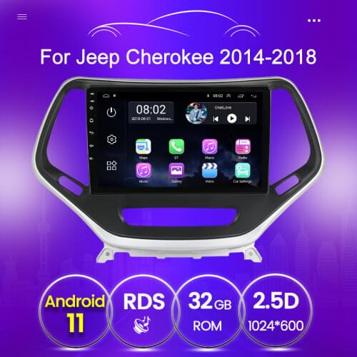 Android 11 Car Gps Radio 2din Stereo For Jeep Cherokee 5 KL 2014 - 2018 Multimedia Video Player Navigation SWV BT USB With Frame