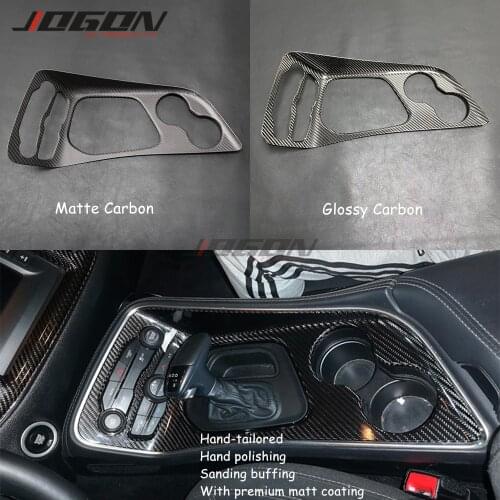 Real Carbon Fiber For Dodge Challenger GT SRT SXT 2015-2020 Car Accessories Interior Central Console Gear Shift Panel Frame Trim