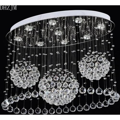 Free shipping luxury modern crystal chandelier L80*W40*H60CM LED lustres de cristal living room led crystal light for home