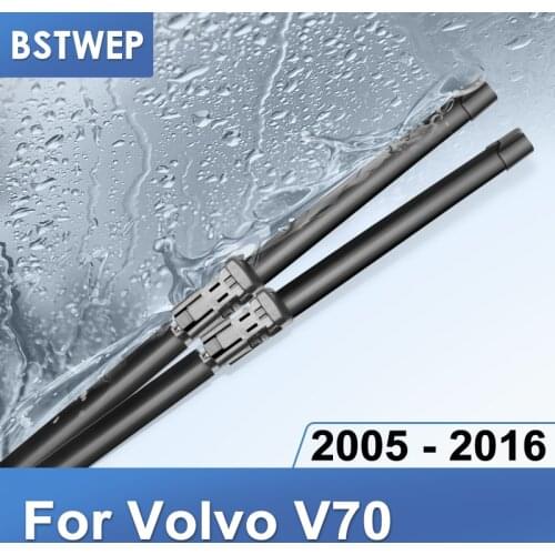 BSTWEP Wiper Blades for Volvo V70 Fit Pinch Tab Arms / push buttons Model Year from 2005 to 2016