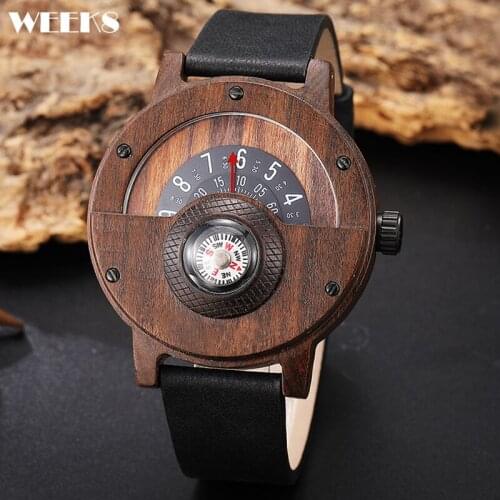 Multifunctional Wooden Wristwatch for Men Quartz Leather Wrist Watches Man Clock Natural Sandalwood Walnut Ebony Real Wood Reloj