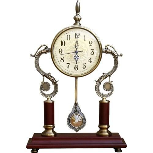 European Style Creative Retro Clock Home Handmade American Style Desk Clock Living Room And Study Ornament Clock Digital