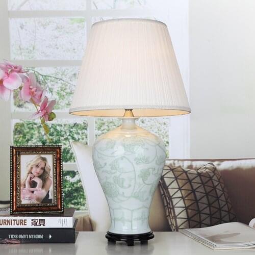 Jingdezhen Vintage style porcelain ceramic desk table lamps for bedside chinese Porcelain table desk lamp