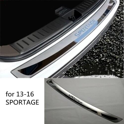 For Kia Sportage 2013 2014 2015 2016 Door Sill Stainless Steel Rear Bumper Protector Trunk Guard Tread Plate Trim