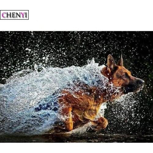 CHENYI 5D Diy Diamond Painting Wolf Animal Home Decoration Handwork Mosaic Diamond Embroidery Full Square Round Rhinestones Gift