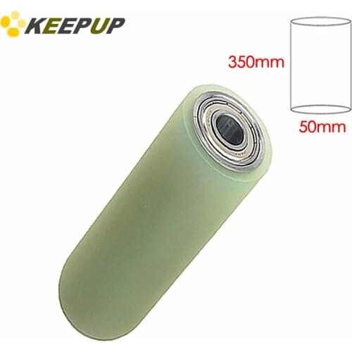 Furniture wheel.Diameter 50mm, length 350mm,PU polyurethane roller with bearing,Soft surface,Pipeline transmission Rubber wheel