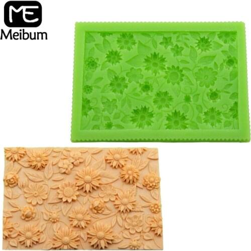 Meibum Chrysanthemum Rose Petal Silicone Fondant Cake Mold Vine Lace Pattern Chocolate Paste Sugar Craft Decorating Mould Baking