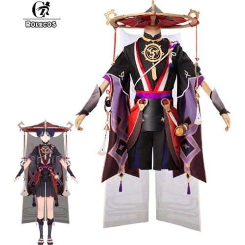 ROLECOS Scaramouche Cosplay Costume Game Genshin Impact Scaramouche Cosplay Costume Men Outfits Halloween Full Set With Hat
