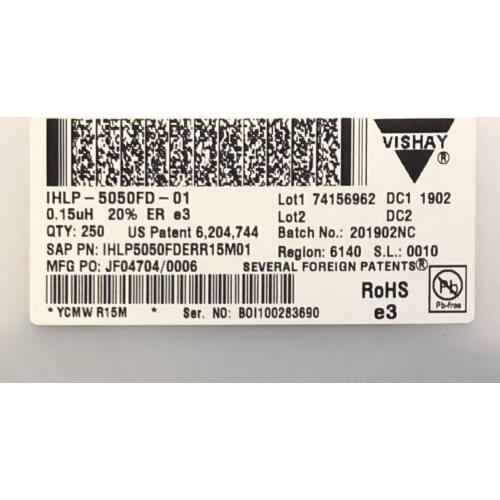 IHLP5050FDERR15M01 Low Profile ,High-Current IHLP Inductors VISHAY 12.9x13.2x6.5 0.15uH60A
