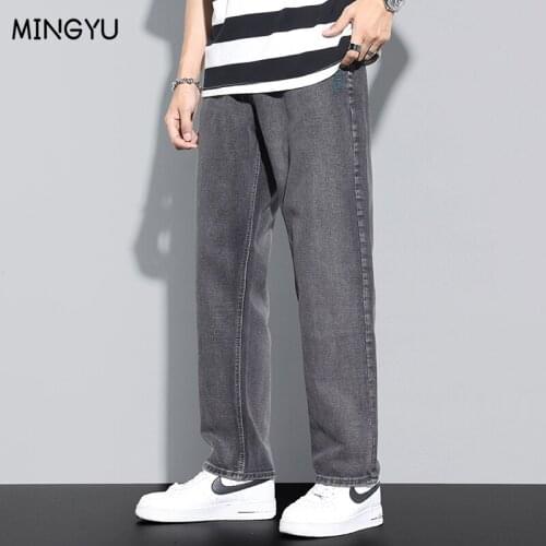 2021 New Classic Mens Thin Blue Jeans Advanced Loose Straight Letter embroidery Denim Trousers Male Brand Pants Plus Size S-4XL