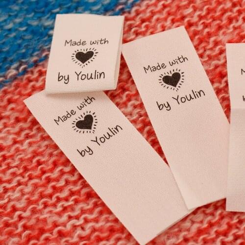 Personalized Tags, Logo, Fold Fabric Labels, Custom, Various Lengths, Sewing Label, Fold tag (MD5013)