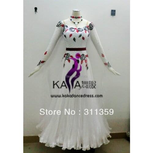 KAKA DANCE B1345,Silk Organza Fabric Ballroom Standard Dance Dress,Waltz Dance Competition Dress,Women,Girl,Dance Dress Ballroom