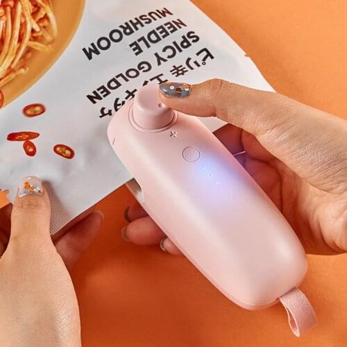 Portable Mini Heat Sealer Handheld Built-in Li-battery USB Powered Bag Pouch Sealer Rechargeable Food Bag Sealing Machine