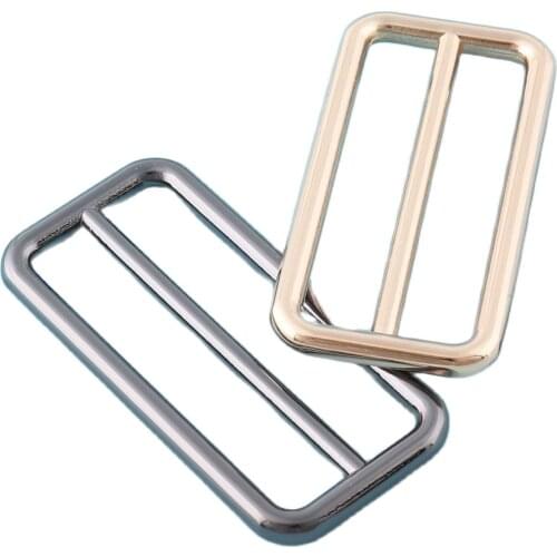 Strap Buckles 40mm Adjustable Slide Buckle Belt Strap Webbing Bag Adjuster Middle Center Bar Adjuster Buckle for Leather