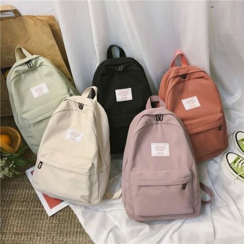Women Backpack 2021 Brand New Fashion Female Students School Bags Casual Simple Solid Color College Style Shoulder Bags