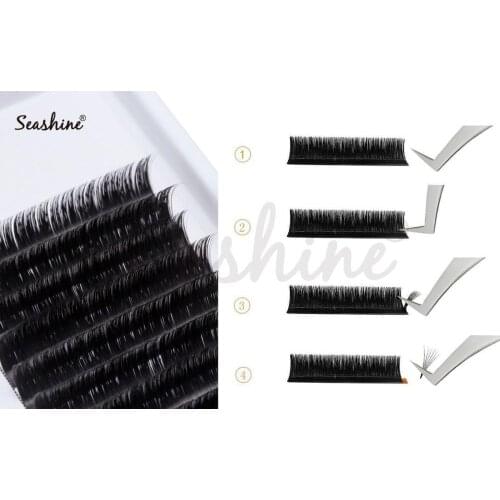 SEASHINE Mink Lashes Individual Lashes East Fans Blooming Lashes Premade Fans Eyelashes Extension High Quality Free Shipping