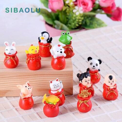 Whealty Bag Boy Girl Miniatures Figurines Lucky Aniaml models home decor Fairy Garden Marriage house Decoration DIY accessories