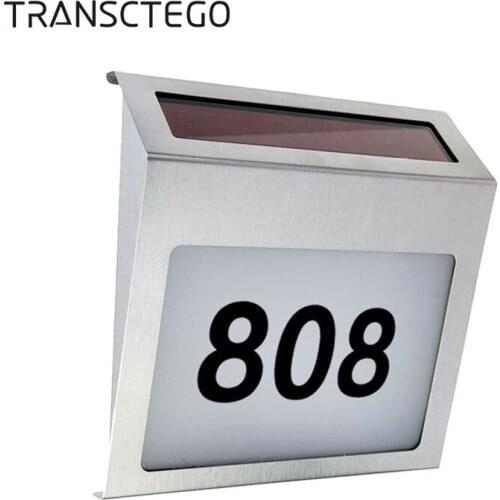 Solar lights Doorplate Light Home LED Lamps Wall Lamp Stainless Steel House Number Outdoor Waterproof Decoracion Solar lights