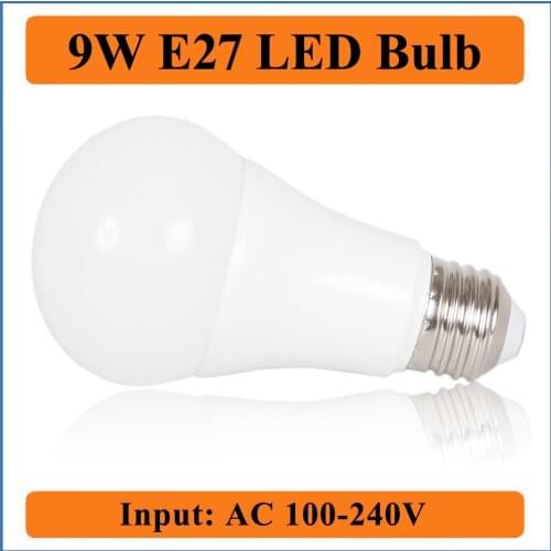 9W E27 LED Bulbs Lamps Input AC100-240V aluminum led lamp Warm White Led Spotlight Bubble Balls Globe Bulb