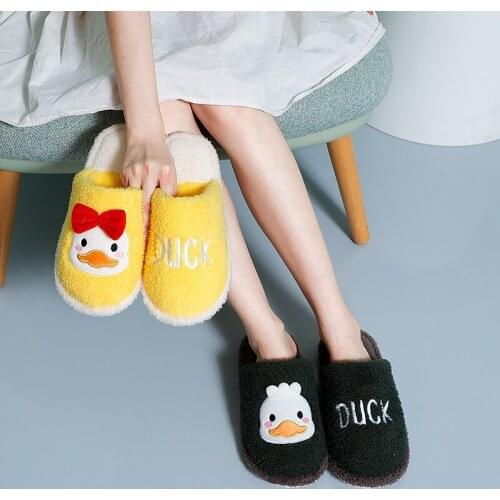 Men Winter Fleece Slippers Warm Plush Home Slipper Autumn Cute Shoes Couple Women House Flat Floor Soft Silent Slides Bedroom