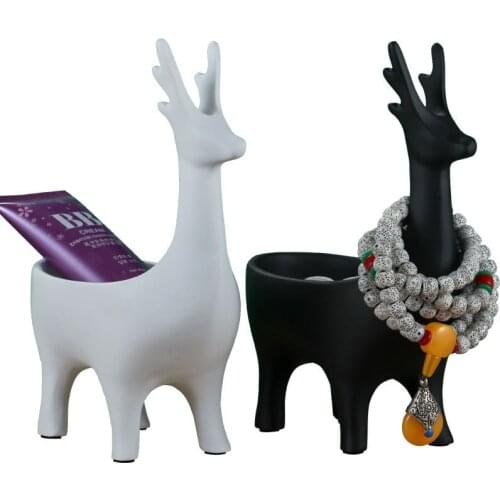 Store Deer Ornaments Home Gateway Decoration Key Storage Creative Modern Resin Crafts Home Decoration Accessories
