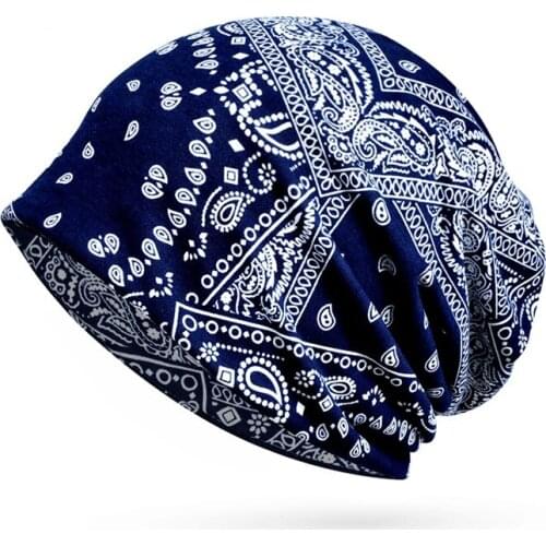 Outdoor Casual Dual-Use Caps Collars Hawaii Travel Headwear Breathable Elastic Cotton Hat Men Women