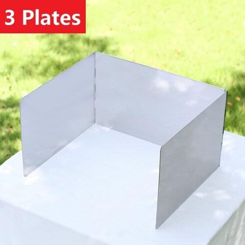 3 Plates Gas Stove Wind Shield Outdoor Camping Picnic Cooking Burner Foldable Windproof Screen Stainless Steel Burner Guard