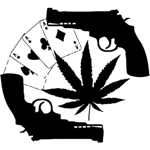 15.3cm*13.8cm Gun Gards Drugs Mafia Vinyl Car-Styling Stickers Decals