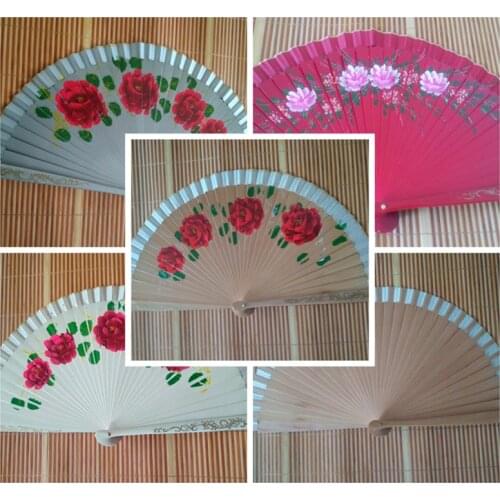 Vintage spanish wood fan wedding souvenir for guests random colors and patterns