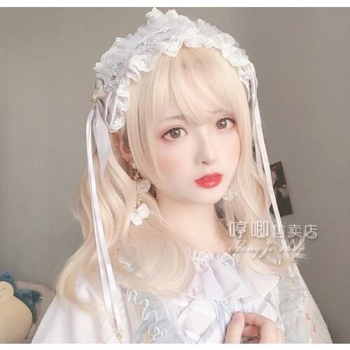 Female Milk Golden Big Wave Short Curly Hair "Milk Candy" Double Ponytail Lolita Wig cosplay accessories anime accessories