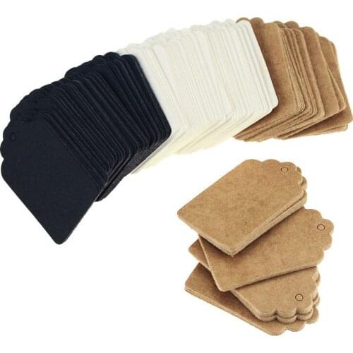 100pcs 5*3cm clothing label kraft paper/black/white/grey label DIY packaging wedding gift decoration label accessories