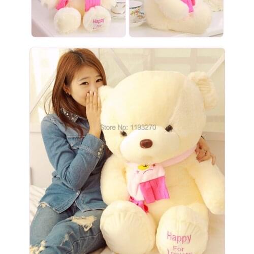 100 cm pink or blue scarf bear plush toy teddy bear doll gift w4098