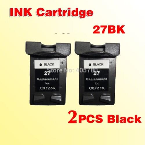 2pcs 27XL compatible for for27 for 27 Black ink cartridges compatible for Deskjet 3320/3420/3425/5550/5551 printer