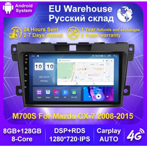 2Din Android 10 4G NET Car GPS Navigation Radio Multimedia Player For Mazda CX-7 CX7 CX 7 2008-2015 WIFI BT Support Carplay