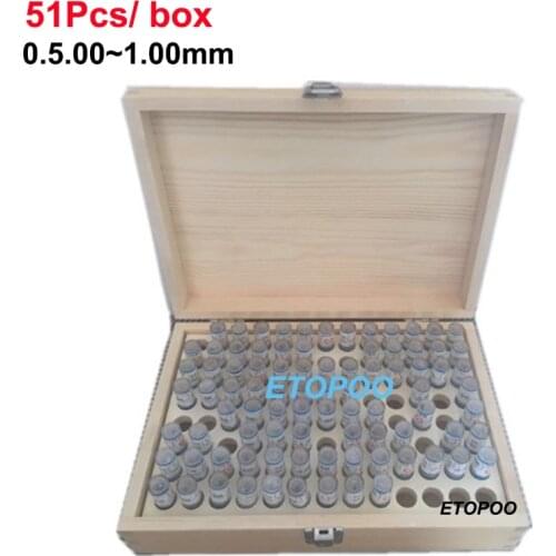 51Pcs/box 0.5.00~1.00mm step 0.01mm Steel Pin Gauge Pin Gage Pin Measurement Tool High Quality