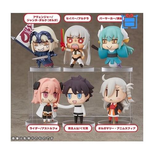 6pcs/lot Mini Fate/Grand Order GSC Q Figure Toy Kids Gift FGO Manga PVC Saber Action Figurine T30