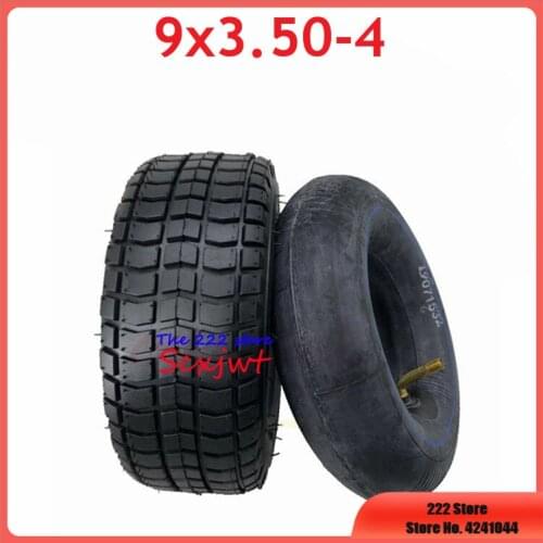 9x3.5-4 Outer Tire Inner Tube with Bent Valve Stem 9 *3.50-4 Inch Tyre of Electric Small Surfing Four-Wheel Skateboard Beach Car