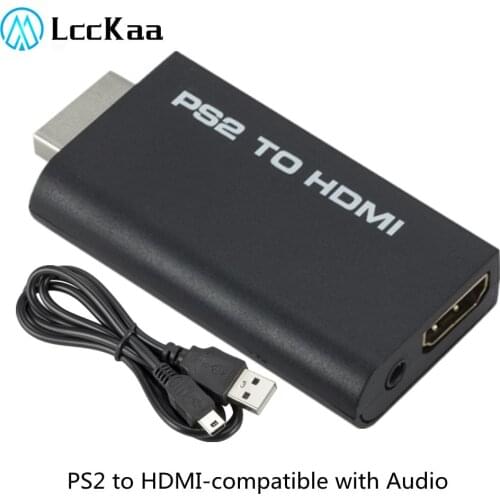 LccKaa Audio Video Converter Adapter 480i/480p/576i with 3.5mm Audio Output for PS2 to HDMI-compatible for All PS2 Display Modes