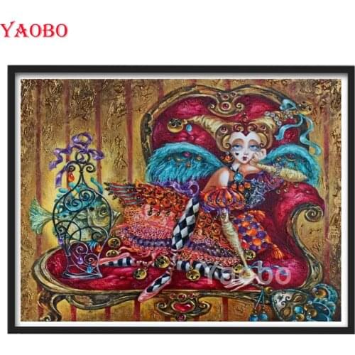 Full Square Diamond Painting Cartoon Angel Girl Diamond Embroidery Full display Cross Stitch Mosaic Painting Rhinestone Decor