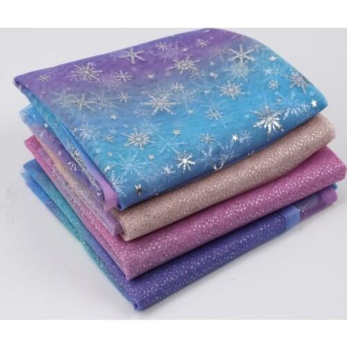 JOJO BOWS 95*145cm 1pc Gauze Mesh Cloth Fabric Gradient Highlights Rainbow Yarn Sheets DIY Dress Supplies Home Textile Patchwork