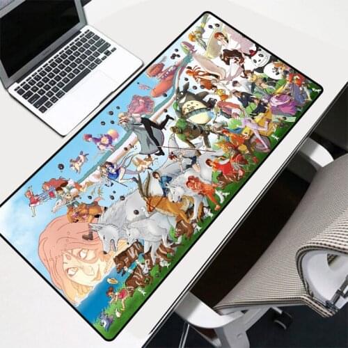 Totoro Anime Large Gaming Mouse Pad Lock Edge Mouse Mat Keyboard Pad Desk Mat Table Mat Gamer Mousepad for Laptop Notebook Lol