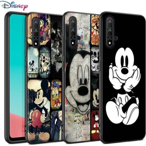 Black Soft Cover Mickey Mouse For Huawei Nova 8 7 6 SE 5T 7i 5i 5Z 5 4 4E 3 3i 3E 2i Pro Phone Case