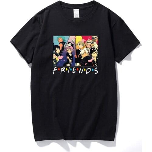 Soul Eater Frineds Print T shirt Summer Mens Novelty Katoen Korte Mouw T-shirt Grappige Kawaii Tops Tshirts Graphic Tees EU Size