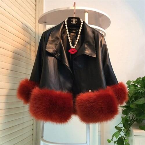 Gowyimmes Women's Leather Jackets With Fur