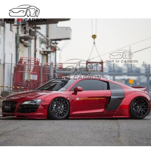 R8 Carbon spoilers for R8 facelift to LB style front lip side skirts carbon fiber rear diffuser 2008~2015year