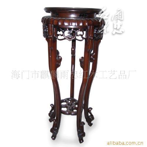 Ming and Qing classical mahogany black sticks of wood flower pots stand tall grass dragon circular racks 90