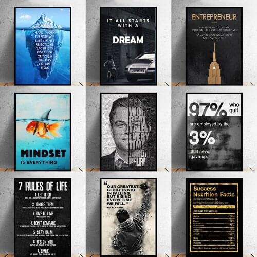 Classic Inspirational Quotes Declaration of Success Canvas Paintings Posters and Prints Wall Art Pictures for Living Room Decor