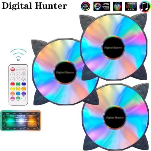 Computer Case Cooling Fan 120mm RGB LED 6 Pin 5V/3pin Quiet Fans Support AURA SYNC Synchronization CPU Radiator With Controller