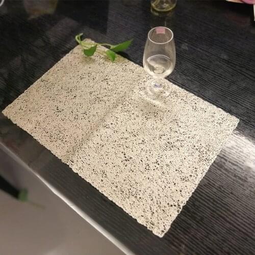 Nordic Style PVC Table Mats Square Thick Woven Western Placemats Heat Unsulation Placemats Coasters